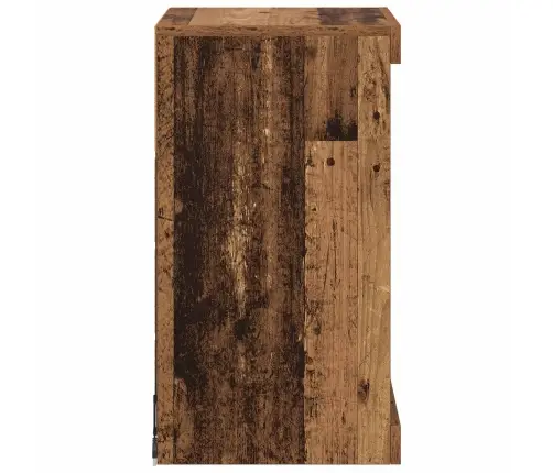 Bufete Ar Led Gaismām Vecs Koks 41X37X67 Cm Vidaxl