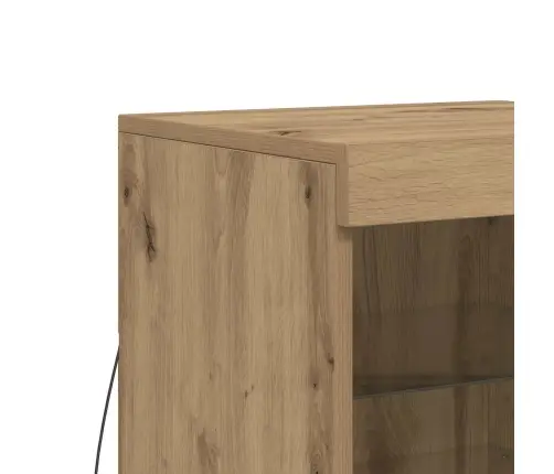 Bufete Ar Led Apgaismojumu, Amatnieku Ozols, 41X37X67 Cm Vidaxl