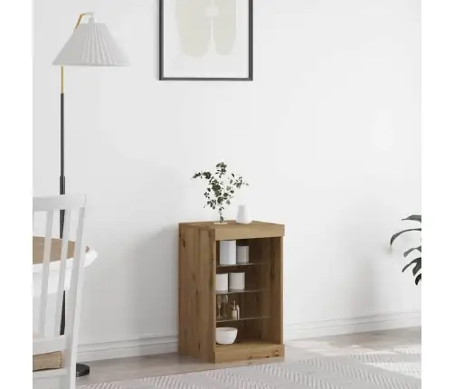 Bufete Ar Led Apgaismojumu, Amatnieku Ozols, 41X37X67 Cm Vidaxl