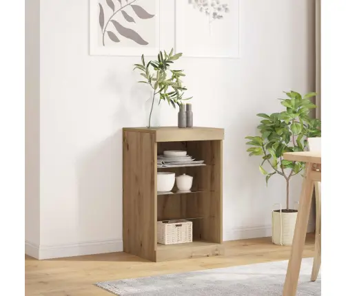 Bufete Ar Led Apgaismojumu, Amatnieku Ozols, 41X37X67 Cm Vidaxl