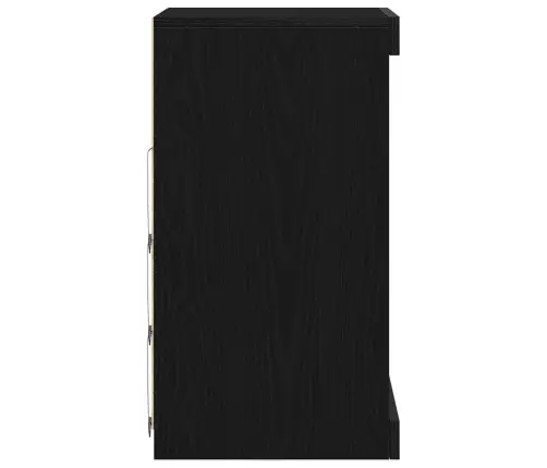 Kumodes Ar Led Gaismas Melns Ozols 41X37X67 Cm Vidaxl