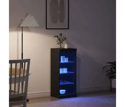 Kõide Led -Ribatuledega Must Tamm 41 X 37 X 100 Cm Tehispuit