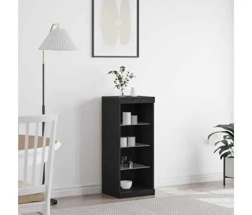 Kõide Led -Ribatuledega Must Tamm 41 X 37 X 100 Cm Tehispuit