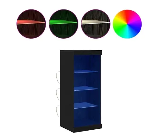 Kõide Led -Ribatuledega Must Tamm 41 X 37 X 100 Cm Tehispuit