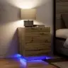 Naktsgaldiņi Ar Led Gaismām 2 Gabali Artisan Oak 45X40X55 Cm Vidaxl
