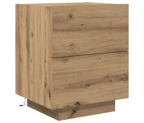Naktsgaldiņi Ar Led Gaismām 2 Gabali Artisan Oak 45X40X55 Cm Vidaxl