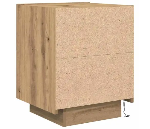 Naktsgaldiņi Ar Led Gaismām 2 Gabali Artisan Oak 45X40X55 Cm Vidaxl