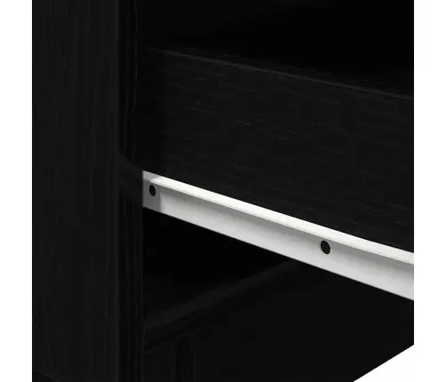 Naktsgaldiņš Ar Led Gaismām Melns Ozols 45X40X55 Cm Vidaxl