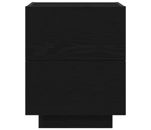 Naktsgaldiņš Ar Led Gaismām Melns Ozols 45X40X55 Cm Vidaxl