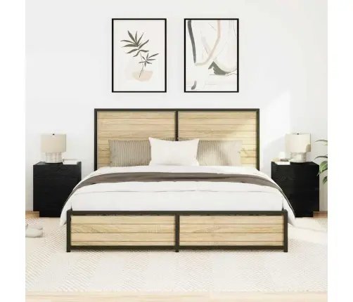 Öölambi Kapp Sahtliga 2 Pcs Must Tamm 45 X 40 X 55 Cm Tehispuit