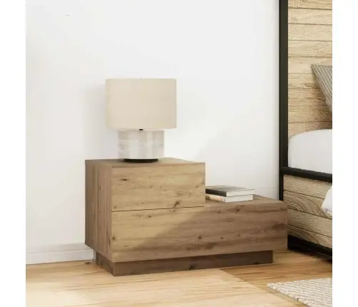 Naktsgaldiņš Ar Led Gaismām, Amatnieka Ozols 100X36X49 Cm Vidaxl