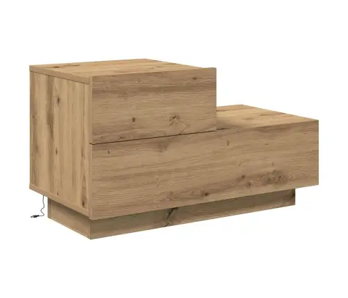 Naktsgaldiņš Ar Led Gaismām, Amatnieka Ozols 100X36X49 Cm Vidaxl