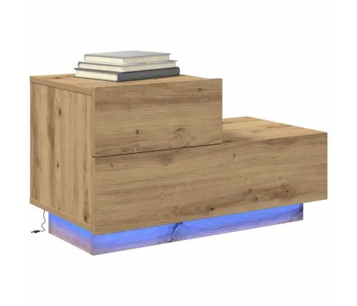 Naktsgaldiņš Ar Led Gaismām, Amatnieka Ozols 100X36X49 Cm Vidaxl