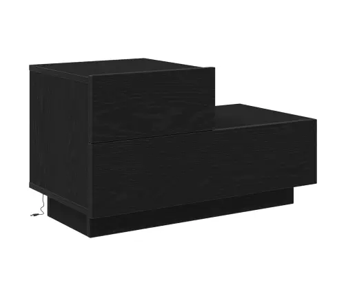 Naktsgaldiņš Ar Led Gaismām, Melna Ozola 70X36X40.5 Cm Vidaxl