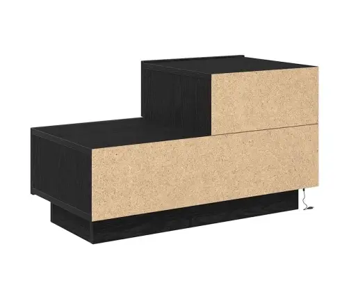 Naktsgaldiņš Ar Led Gaismām, Melna Ozola 70X36X40.5 Cm Vidaxl