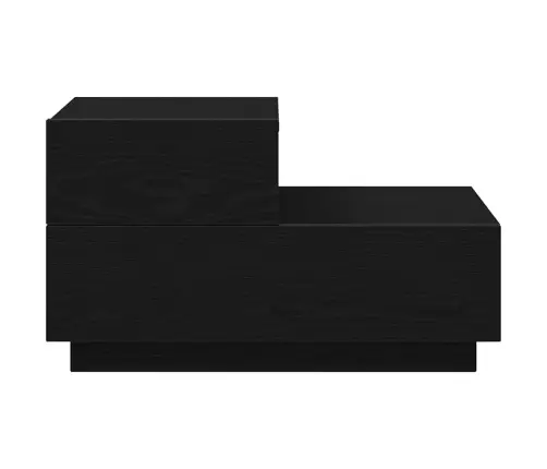 Naktsgaldiņš Ar Led Gaismām, Melna Ozola 70X36X40.5 Cm Vidaxl