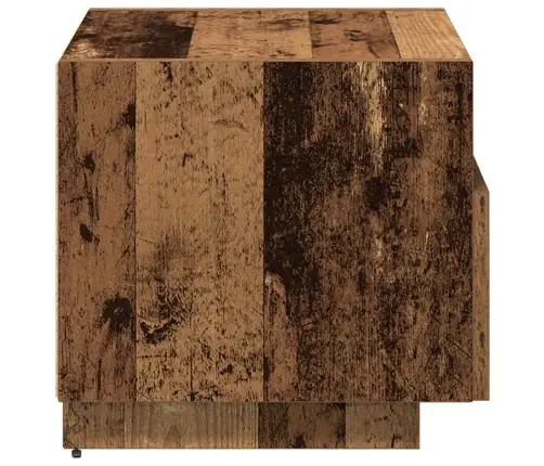 Naktsgaldiņš Ar Led Gaismām Vecs Koks 40X39X37 Cm Vidaxl
