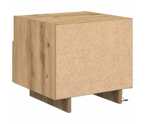 Naktsgaldiņš Ar Led Apgaismojumu, Amatnieku Ozols 40X39X37 Cm Vidaxl