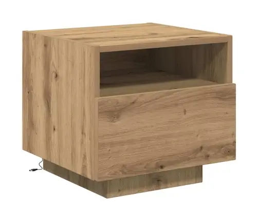 Naktsgaldiņš Ar Led Apgaismojumu, Amatnieku Ozols 40X39X37 Cm Vidaxl