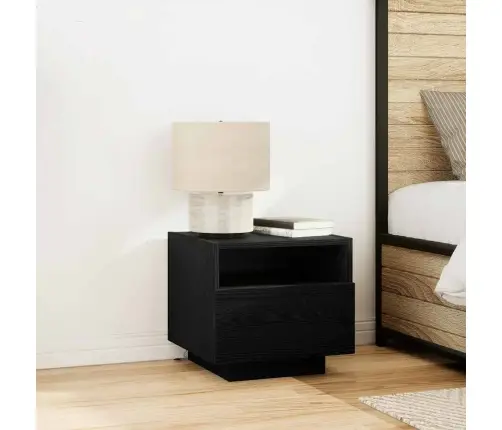 Naktinis Staliukas 2 Pcs Juoda Ąžuolo 40 X 39 X 37 Cm