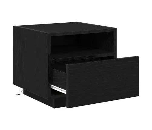Naktinis Staliukas 2 Pcs Juoda Ąžuolo 40 X 39 X 37 Cm