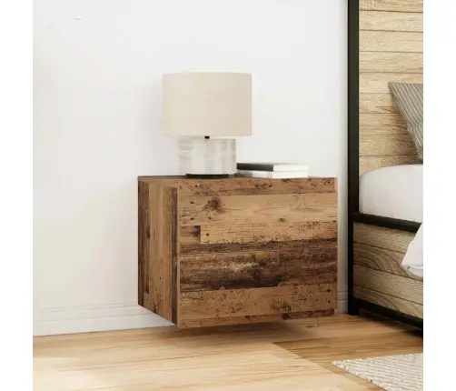 Naktsgaldiņš Ar Led, Pie Sienas Montējams, Vecs Koks 50X39X41 Cm Vidaxl