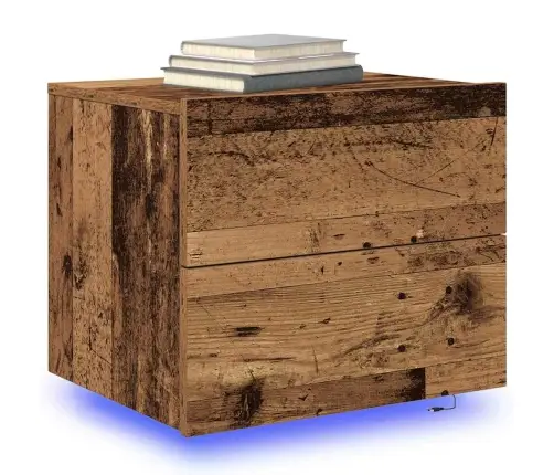 Seinale Kinnitatav Öökapp 2 Pcs Vana Puit 50 X 39 X 41 Cm