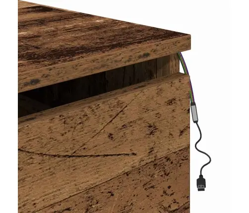 Naktsgaldiņi Ar Led Gaismām 2 Gab. Sienā Montējami Vecs Koks Vidaxl