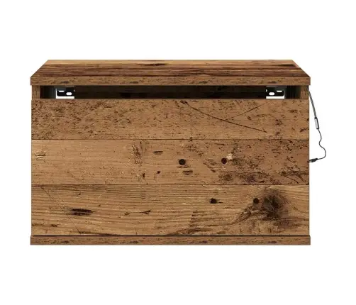 Naktsgaldiņi Ar Led Gaismām 2 Gab. Sienā Montējami Vecs Koks Vidaxl