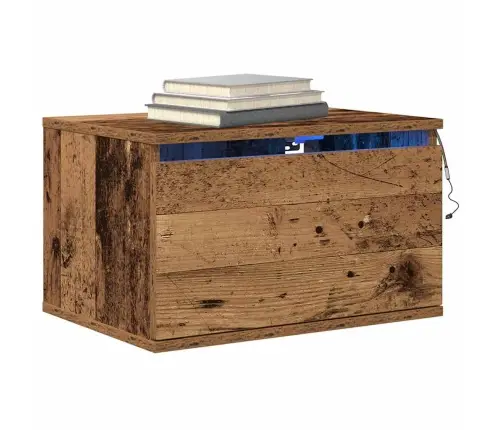 Naktsgaldiņi Ar Led Gaismām 2 Gab. Sienā Montējami Vecs Koks Vidaxl