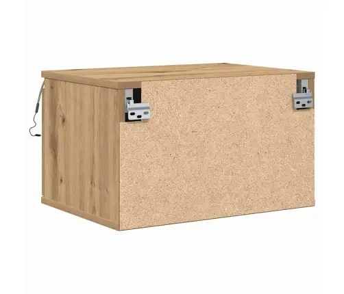 Naktsgaldiņš Ar Led, Piestiprināms Pie Sienas, Mākslīgais Ozols 50X36X30 Cm Vidaxl Naktsgaldiņš Ar Led, Piestiprināms Pie Sienas, Mākslīgais Ozols 50X36X30 Cm Vidaxl