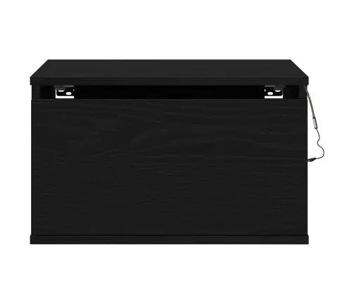 Naktsgaldiņš Ar Led Pie Sienas Montējamu Melno Ozolu 50X36X30 Cm Vidaxl