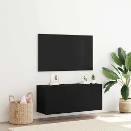 Televizora Skapīša Melns Ozolkoks 100 X 30 X 41 Cm Vidaxl