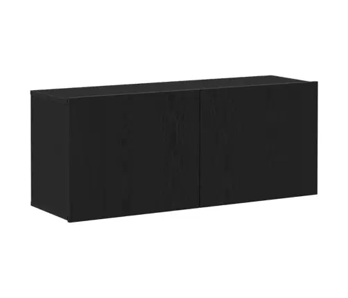 Tv Sienas Skapis Melns Ozols 100X30X41 Cm Inženierijas Koks Vidaxl