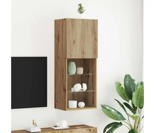 Tv Galds Ar Led Gaismām, Amatnieku Ozols, 40,5X30X102 Cm Vidaxl