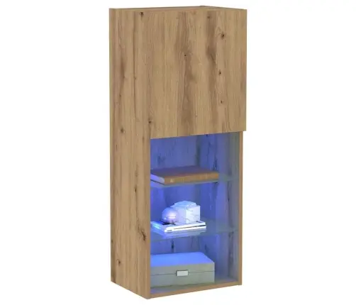 Tv Galds Ar Led Gaismām, Amatnieku Ozols, 40,5X30X102 Cm Vidaxl