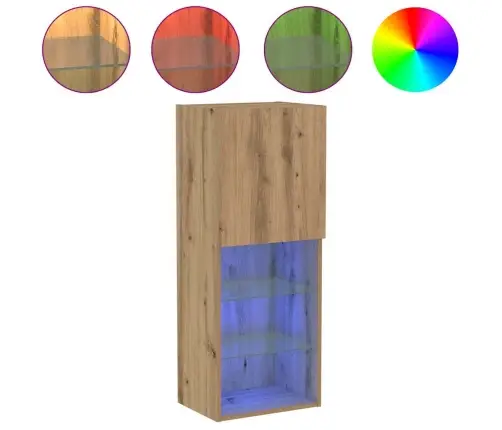 Tv Galds Ar Led Gaismām, Amatnieku Ozols, 40,5X30X102 Cm Vidaxl