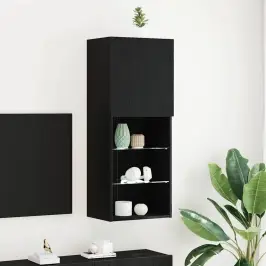 Televizora Skapīša Melns Ozolkoks 40.5 X 30 X 102 Cm Vidaxl