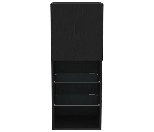 Tv Skapītis Ar Led Gaismām Melnā Ozola Krāsā 40,5X30X102 Cm Vidaxl