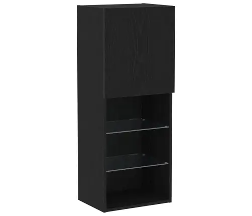 Tv Skapītis Ar Led Gaismām Melnā Ozola Krāsā 40,5X30X102 Cm Vidaxl