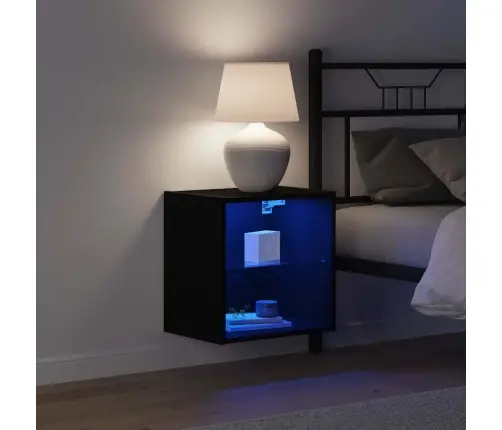 Led-Valgustusega Rippriiul Must 40 X 28,5 X 40 Cm Tehispuit