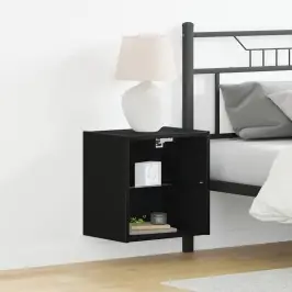 Peldējošais Plaukts Melna 40 X 28,5 X 40 Cm Inženierijas Koks Vidaxl