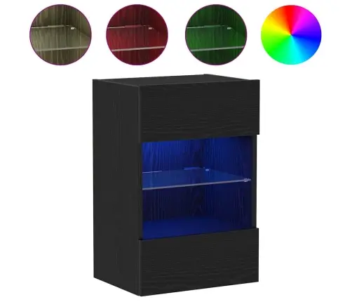Led Tv Skapītis Melnā Ozolkoka Krāsā 40X30X60,5Cm Inženierijas Koks Vidaxl