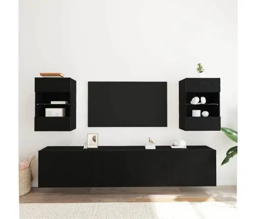 Led Televizora Skapis 2 Gabali Melns Ozols 40X30X60,5Cm Inženierijas Koks Vidaxl Led Televizora Skapis 2 Gabali Melns Ozols 40X30X60,5Cm Inženierijas Koks Vidaxl