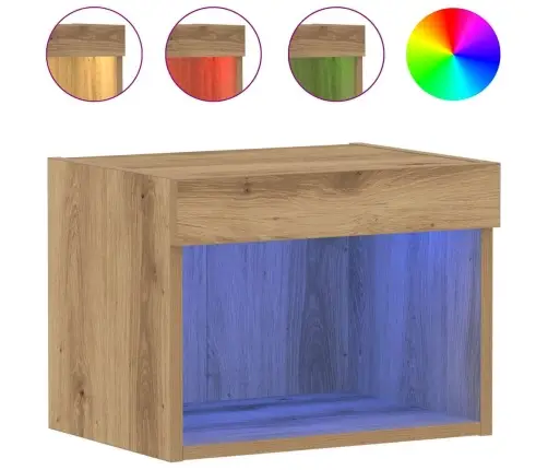 Sienas Skapis Ar Led Gaismām, Artisan Oša Krāsā, 40X30X30 Cm Vidaxl