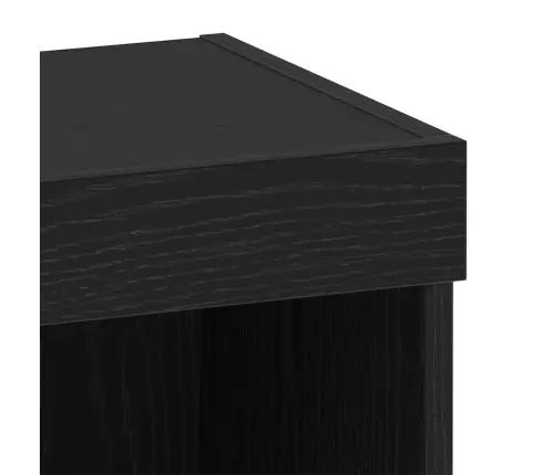 Sienas Skapis Ar Led Apgaismojumu Melnas Ozola Krāsā 40X30X30 Cm Vidaxl