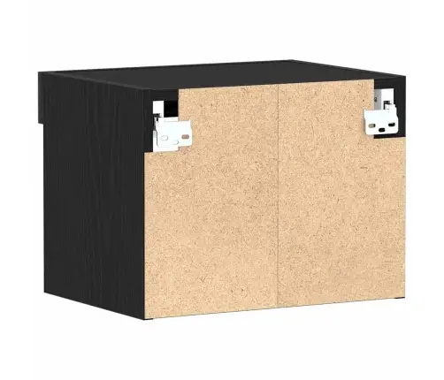 Sienas Skapis Ar Led Apgaismojumu Melnas Ozola Krāsā 40X30X30 Cm Vidaxl