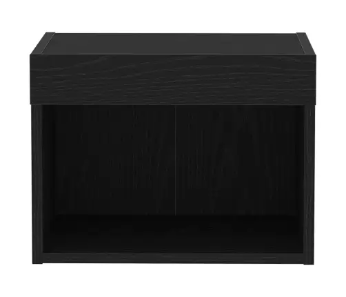 Sienas Skapis Ar Led Apgaismojumu Melnas Ozola Krāsā 40X30X30 Cm Vidaxl