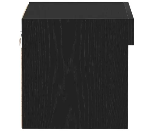 Sienas Skapis Ar Led Apgaismojumu Melnas Ozola Krāsā 40X30X30 Cm Vidaxl