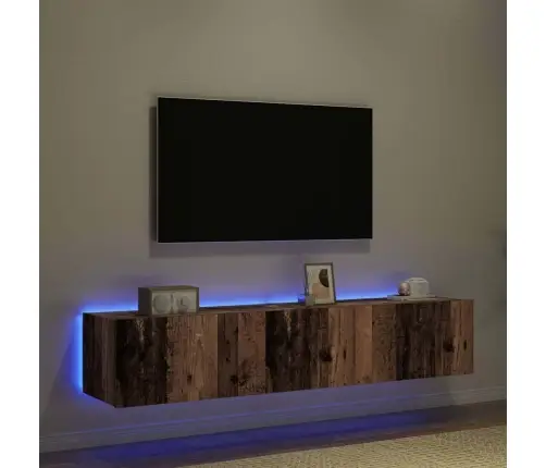 Tv Sienas Skapji Ar Led Apgaismojumu 2 Gabali Vecs Koks 80X35X31 Cm Vidaxl